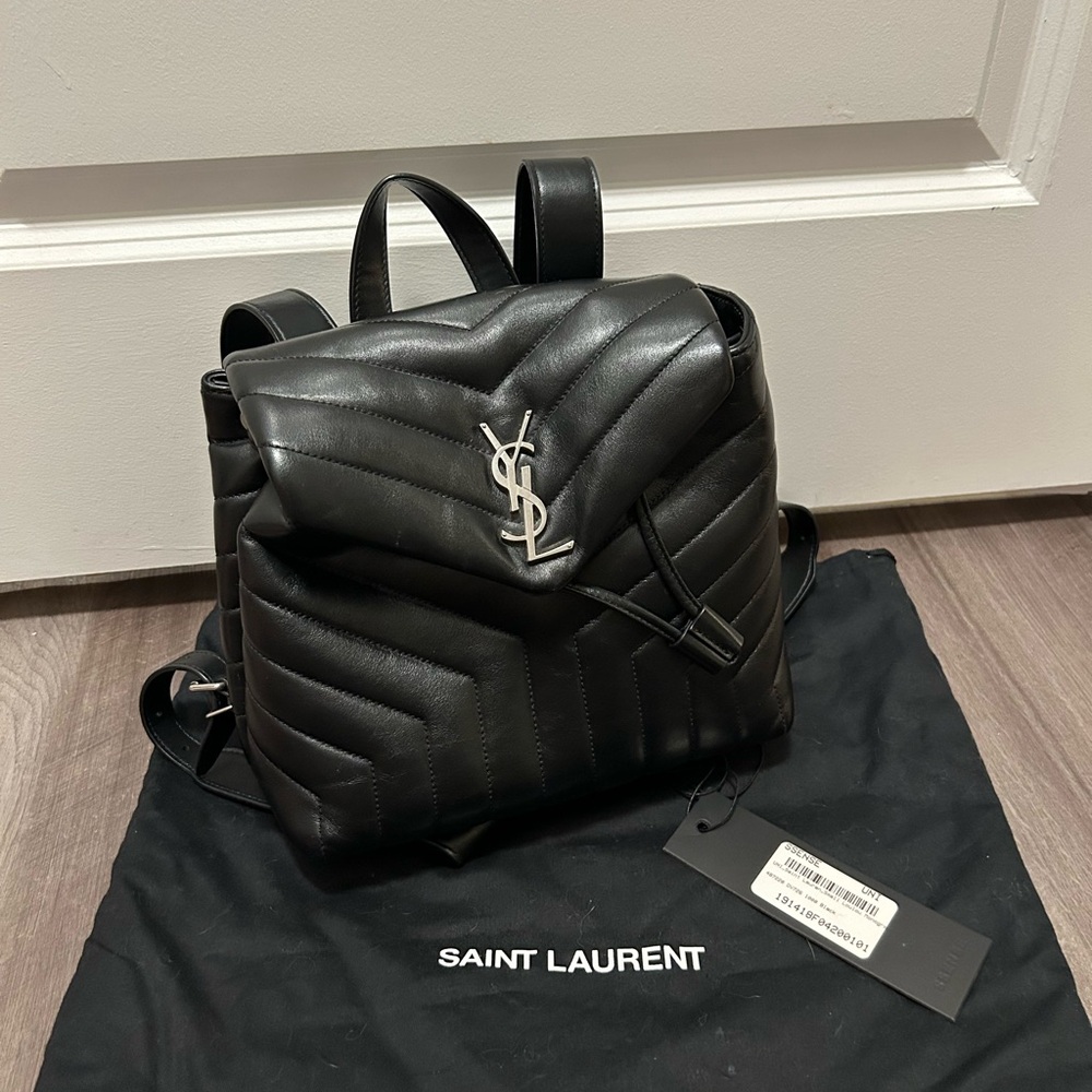 Saint Laurent Black Leather LouLou Backpack Small